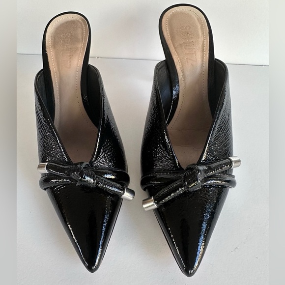Anthropologie SCHUTZ Tanya Patent Leather Mule In Black Patent Leather - Picture 3 of 9